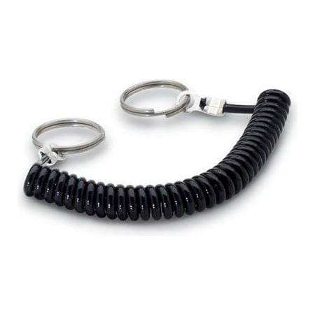 J.W. Winco J.W. Winco GN111.4 Spiral Retaining Cables, Plastic, 2 Key Rings, 7.87"L, 0.94" Key Ring Dia. 111.4-200-24
